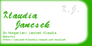 klaudia jancsek business card